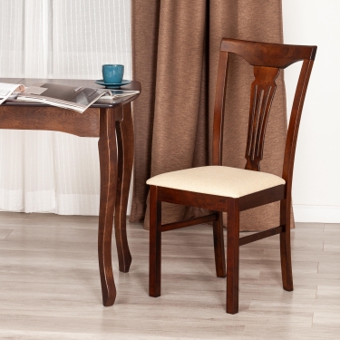 Стул Tetchair Гермес/ Hermes, дерево гевея Cappuchino , ткань бежевая S178-4