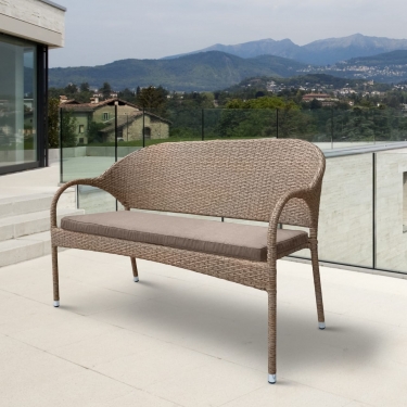 Плетеный диван Афина-мебель S70B-W56 Light Brown