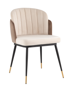 Стул Stool group Пенелопа, велюр, бежевый / коричневый