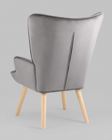 Кресло Stool Group Хью велюр Серый