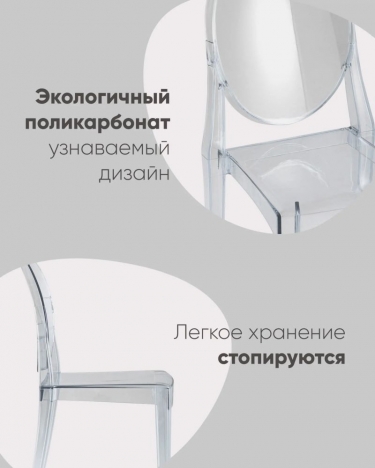 Стул Stool Group Victoria Ghost NEW Серый