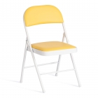Стул складной Tetchair FOLDER mod. 3022G металл / экокожа, yellow желтый / white белый