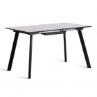 Стол обеденный Tetchair DARWIN МДФ HPL 0,6 мм/металл, 85х130-170х75 см, Жемчужный перито/чёрный