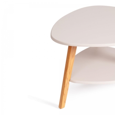 Журнальный стол Tetchair FABIO мдф, 77х78х50 см, крем/дуб светлый