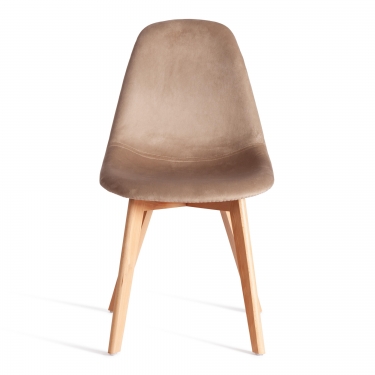 Стул Tetchair CINDY SOFT mod. C1021F1-1 велюр/дерево бук, 55 х 48 х 83 см, коричневый HLR12 / натуральный
