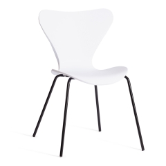 Стул Jacobsen mod DC 102-1 пластик/металл, 45 х 54.5 х 80 см, White белый / Black черный