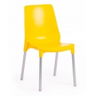 Стул Tetchair GENIUS mod 75 / 1 шт. в упаковке металл/пластик, 46x56x84cм, желтый/ножки хром