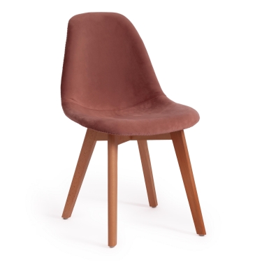 Стул Tetchair CINDY SOFT mod. C1021F1 / 1 шт. в упаковке вельвет/дерево бук, 53 х 45 х 81 см , коралловый HLR 44/натуральный
