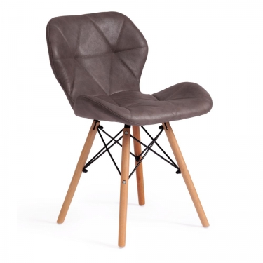 Стул Tetchair STUTTGART mod. 74 / 1 шт. в упаковке экокожа/дерево береза/металл, 50 х 47 х 73 см, античный серый RH02-26/натуральный