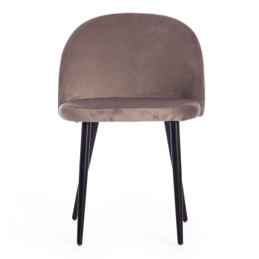 Стул Tetchair MELODY mod. 4997 / 1 шт. в упаковке металл/вельвет, 52х49х78см, серо-бежевый/черные ножки