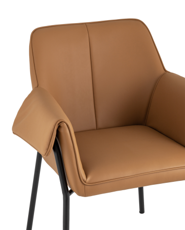Кресло Stool group Бесс,  экокожа коричневая*