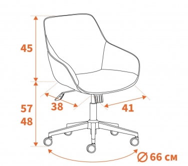 Кресло офисное Tetchair DUBLIN хром, вельвет молочный