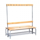 Скамья для спортивных раздевалок Мебель Групп 1500 двухсторонняя с полкой под обувь