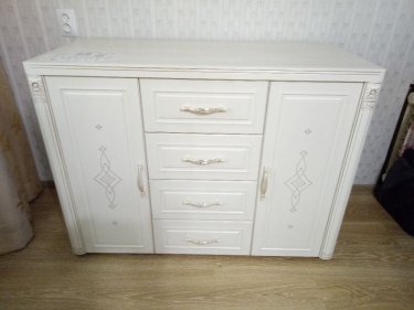 Комод с колоннами Витра Венеция 32.34 Сосна Астрид Ваниль