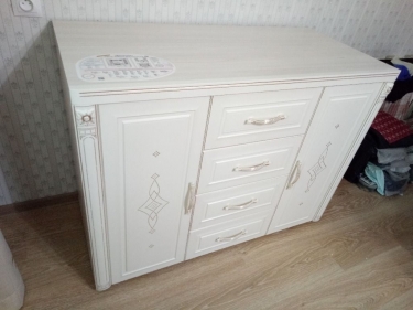 Комод с колоннами Витра Венеция 32.34 Сосна Астрид Ваниль