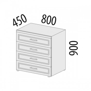 Комод Витра Венеция 32.32 Сосна Астрид Ваниль