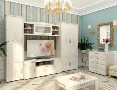 Комод Витра Венеция 32.32 Сосна Астрид Ваниль