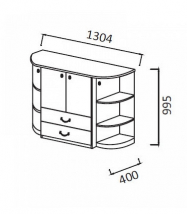 Комод Марибель Комодино-3 Орех итальянский Н Мария луиза