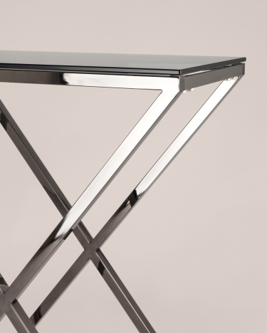 Консоль Stool Group ИНСИГНИЯ 115x30 Темный хром стекло smoke