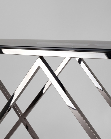 Консоль Stool Group ИНСИГНИЯ 115x30 Темный хром стекло smoke