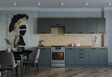 Гарнитур кухонный 3000 Санвут Антрацит 3000