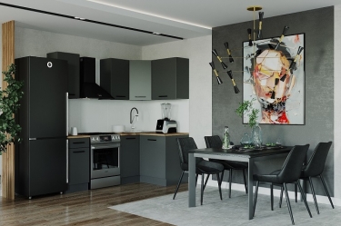 Гарнитур кухонный угловой 2000 Санвут Антрацит 2000х1200