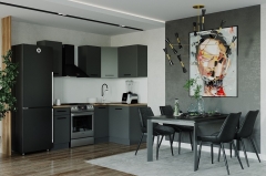 Гарнитур кухонный угловой 2000 Санвут Антрацит 2000х1200