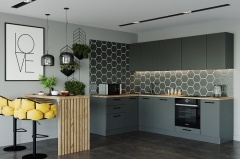 Гарнитур кухонный угловой 2600 Санвут Антрацит 2600х1600