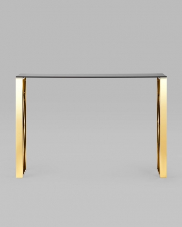 Консоль Stool Group КРОСС 115x30 Золото стекло smoke