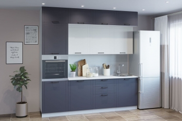 Гарнитур кухонный Народная мебель ЛОРД супермат графит/джелато