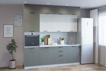 Гарнитур кухонный Народная мебель ЛОРД супермат тростник/джелато