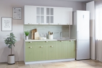 Гарнитур кухонный Народная мебель ПРОВАНС В 1 накладная мойка реалвуд ультра/фисташка