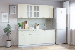 Гарнитур кухонный Народная мебель ПРОВАНС В 1 накладная мойка реалвуд безе