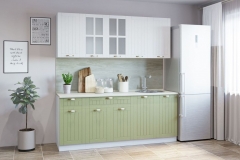 Гарнитур кухонный Народная мебель ПРОВАНС В 2 врезная мойка реалвуд ультра/фисташка