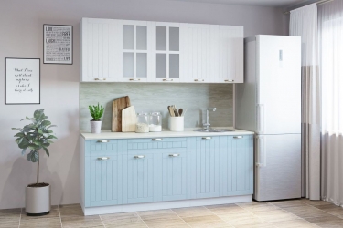 Гарнитур кухонный Народная мебель ПРОВАНС В 2 врезная мойка реалвуд ультра/скай