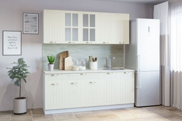 Гарнитур кухонный Народная мебель ПРОВАНС В 2 врезная мойка реалвуд безе