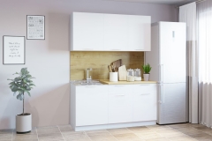 Гарнитур кухонный Народная мебель 1600 накладная мойка белый грунт