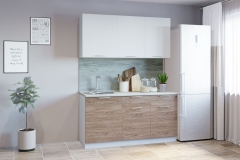 Гарнитур кухонный Народная мебель 1600 врезная мойка белый грунт/ель карпатская