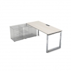 Стол рабочий, прямолинейный три опоры, левый ALSAV GLOSS LINE НСТЛ-О.974 Ivory