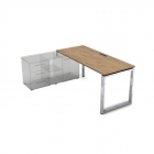 Стол рабочий, прямолинейный три опоры, левый ALSAV GLOSS LINE НСТЛ-О.989 Teakwood