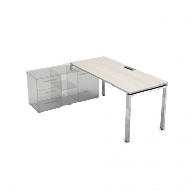 Стол рабочий, прямолинейный три опоры, левый ALSAV GLOSS LINE НСТЛ-П.975 Ivory