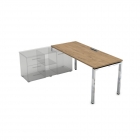 Стол рабочий, прямолинейный три опоры, левый ALSAV GLOSS LINE НСТЛ-П.985 Teakwood