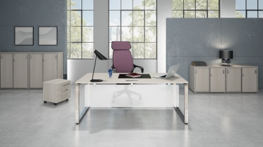 Стол рабочий, прямолинейный три опоры, правый ALSAV GLOSS LINE НСТП-О.974 Ivory
