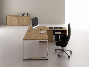 Стол рабочий, прямолинейный три опоры, правый ALSAV GLOSS LINE НСТП-О.974 Teakwood