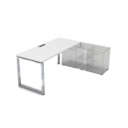 Стол рабочий, прямолинейный три опоры, правый ALSAV GLOSS LINE НСТП-О.979 Белый Премиум