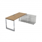 Стол рабочий, прямолинейный три опоры, правый ALSAV GLOSS LINE НСТП-О.995 Teakwood