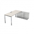 Стол рабочий, прямолинейный три опоры, правый ALSAV GLOSS LINE НСТП-П.995 Ivory