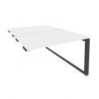 Стол-приставка двойной на О-образном м/к к опорым элем. Рива ONIX O.MO-D.SPR-2.8 Белый Бриллиант/Антрацит