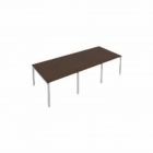 Переговорный стол 3 столешницы Рива Metal System Б.ПРГ-3.1 Венге/Серый