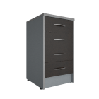 Тумба приставная с замком Рива Riva А.ТП-4F-S Венге/Металлик